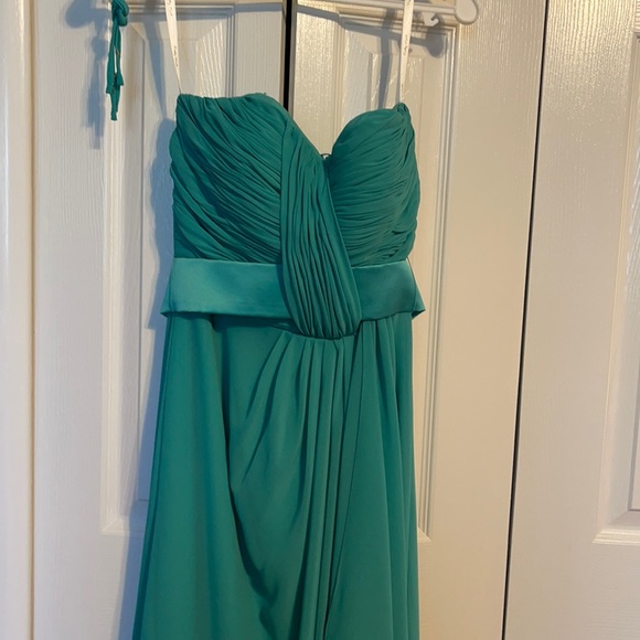 Pretty Maids strapless flowy maxi dress in mermaid green size 4 - Picture 2 of 7